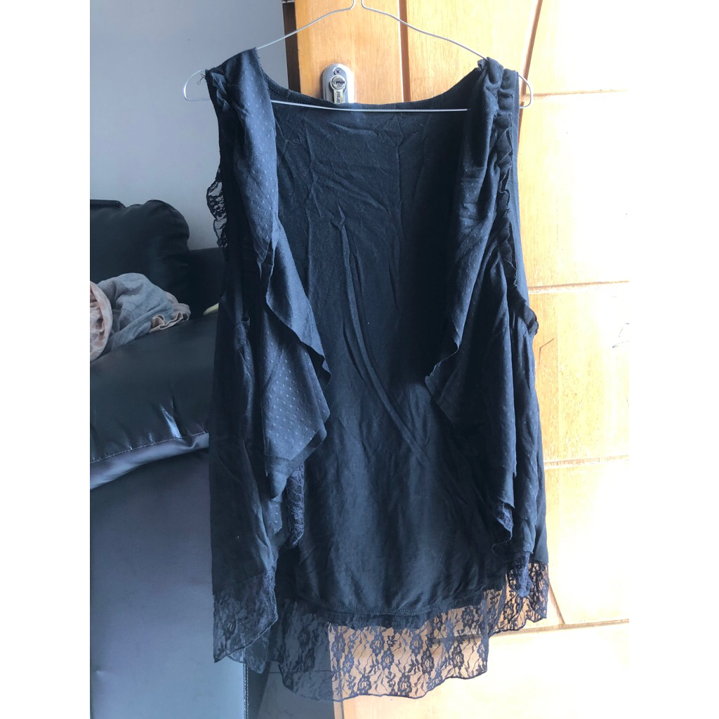 preloved outer black hitam tanpa lengan