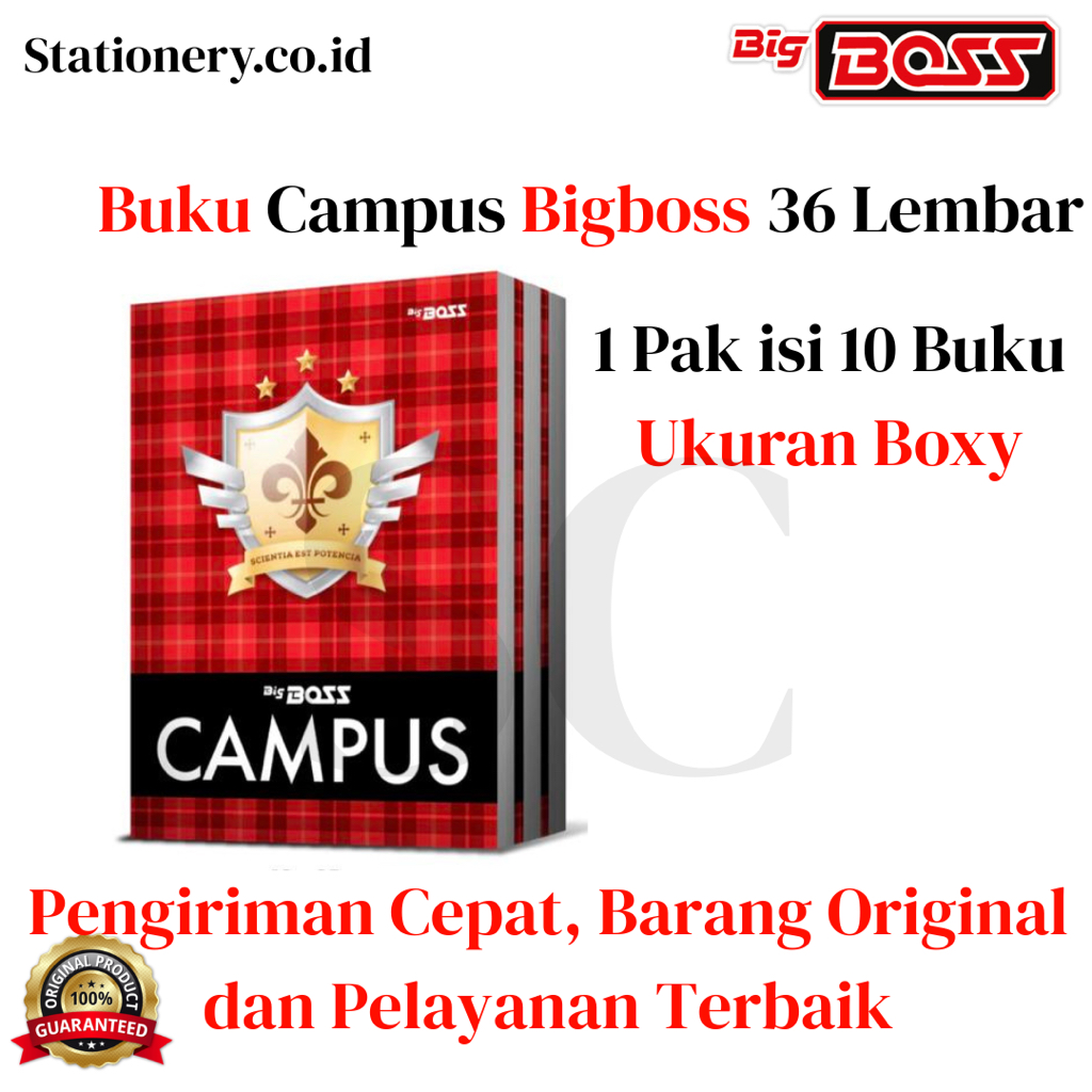 

Buku Tulis Big Boss Campus isi 36 Lembar 1 Pak isi 10 Buku / Buku Boxy Bigboss 36 Lbr