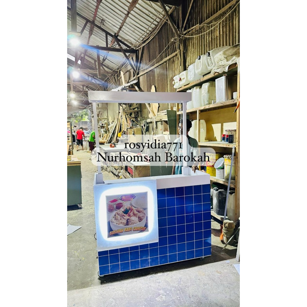 gerobak thaitea/gerobak kayu murah/booth minimalis