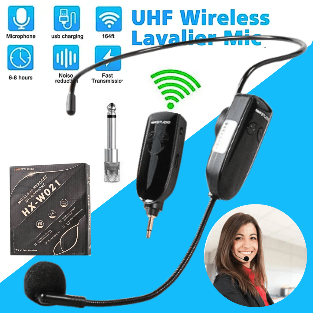 TaffSTUDIO MIC LCD MIK Imam Masjid Ceramah Keliling Wireless Microphone Tanpa Kabel with Transmitter