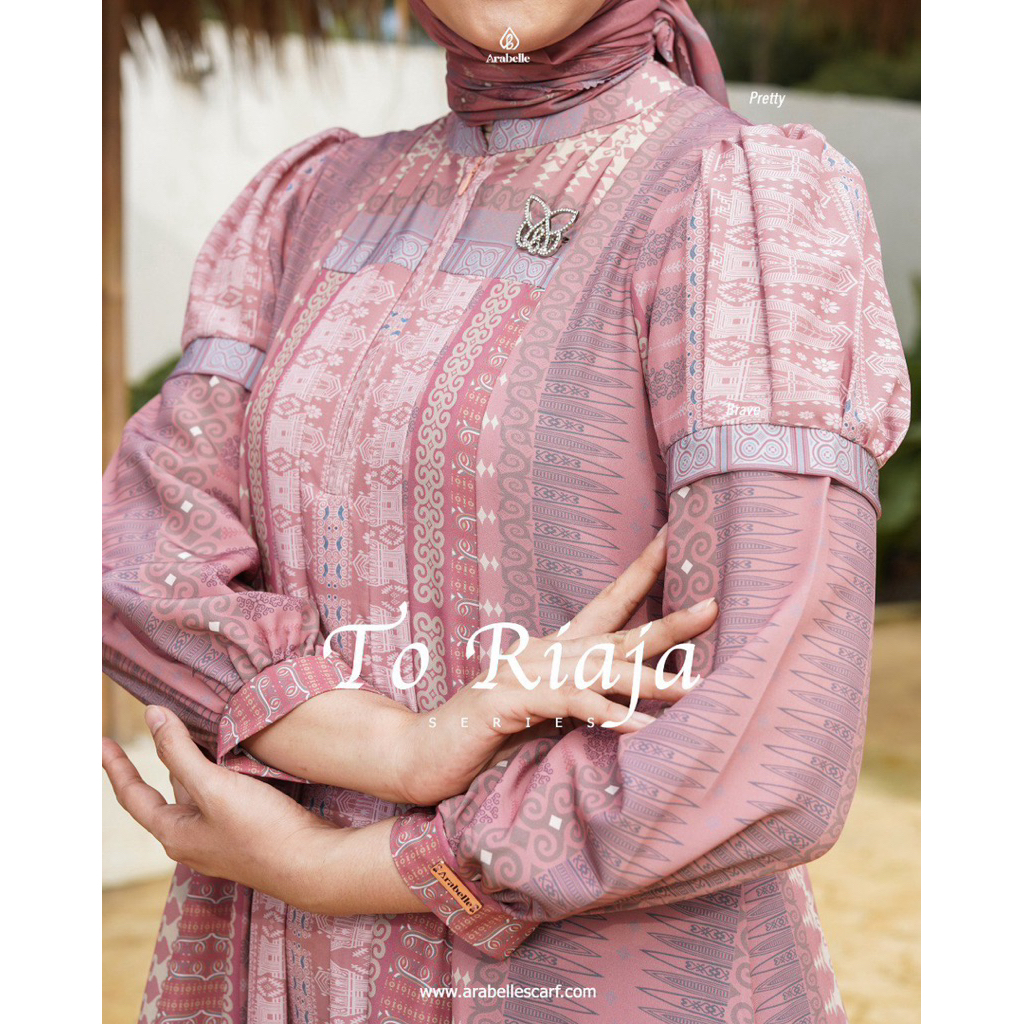 Arabelle Scarf Official shop TO RIAJA SERIES DRESS SCARF ONE SET GAMIS PESTA MOTIF CERUTY BABY DOLL 