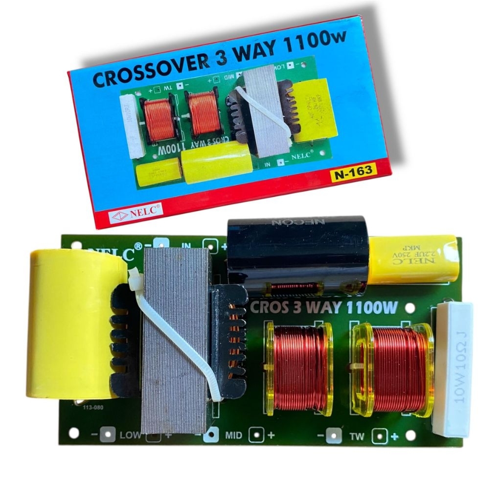 CROSSOVER 3 WAY TWEETER MIDLE WOOFER SUBWOOFER BAS 1100W N163 NELC CROSOVER NELC TWETER MIDDLE MIDEL