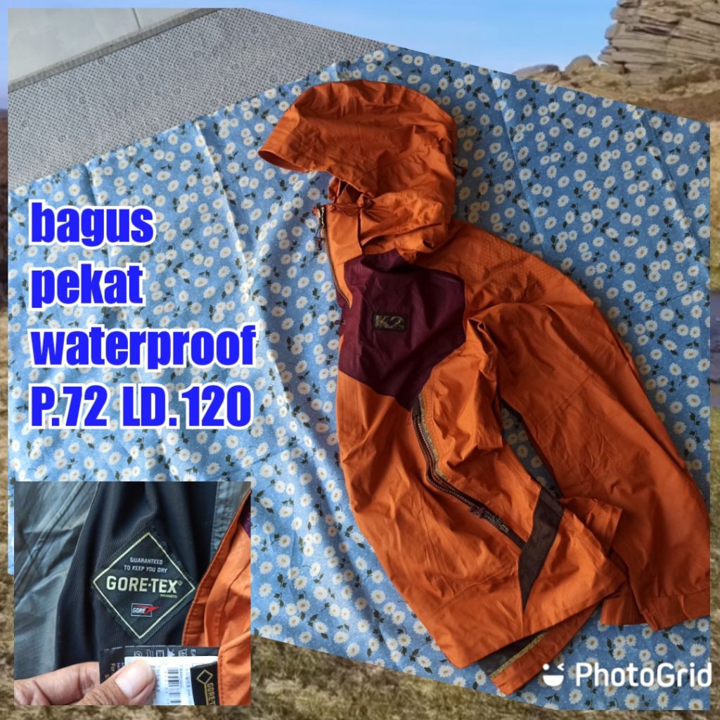 jaket gunung outdoor waterproof gorpcore k2 orens