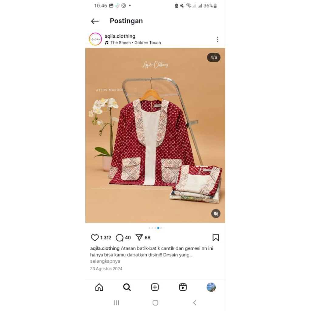 PL bouse batik lurik by Aqila clothing