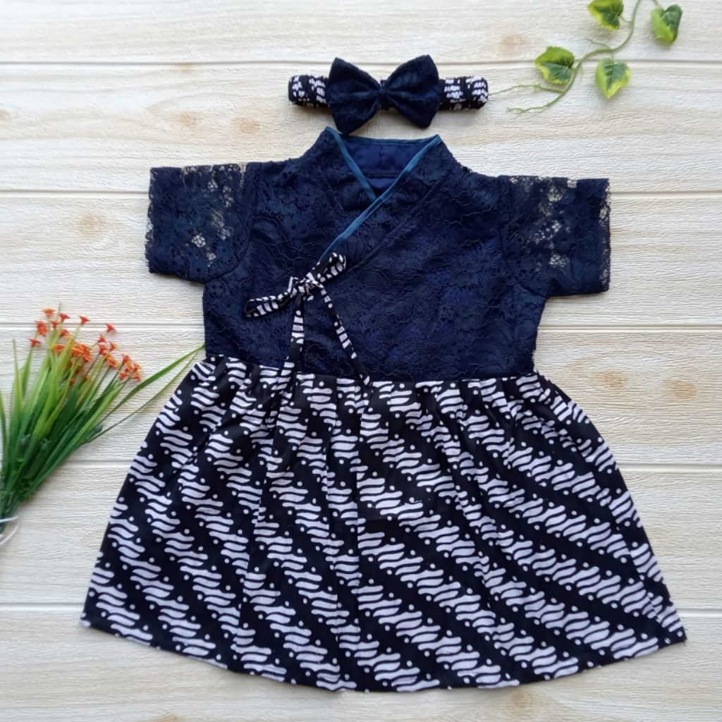 Hanbok Anak / Hanbok Batik / Hanbok Brokat warna Navy