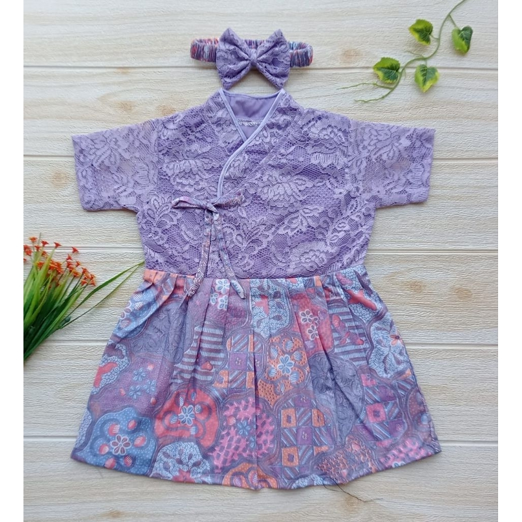 Hanbok Anak / Hanbok Batik / Hanbok Brokat warna Ungu