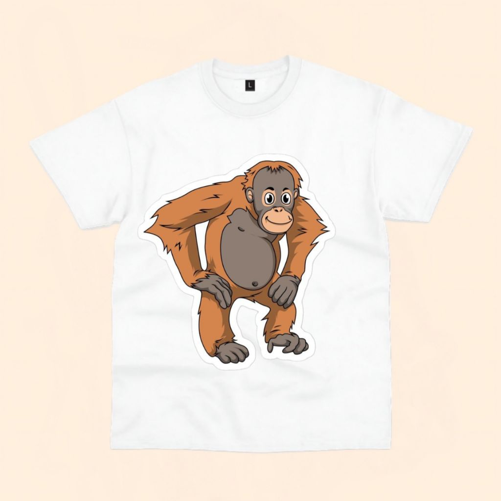Baju kaos anak gambar orang utan free nama