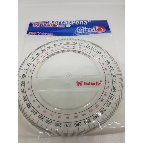 

Penggaris Busur 360 Derajat 12 cm Circle / Lingkaran Butterfly