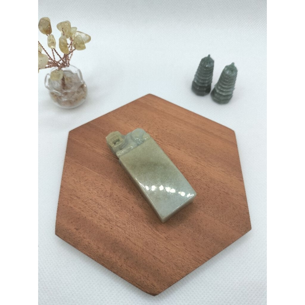 Giok Burma Pixiu Stamp (jadeite)