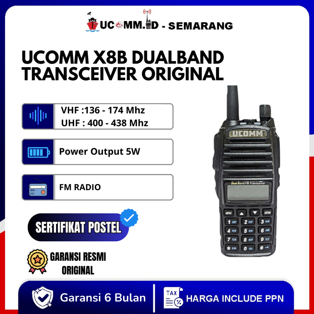 Ucomm X8B X8 HT DualBand HT Baofeng UV 82 UV-82 Original Garansi Resmi