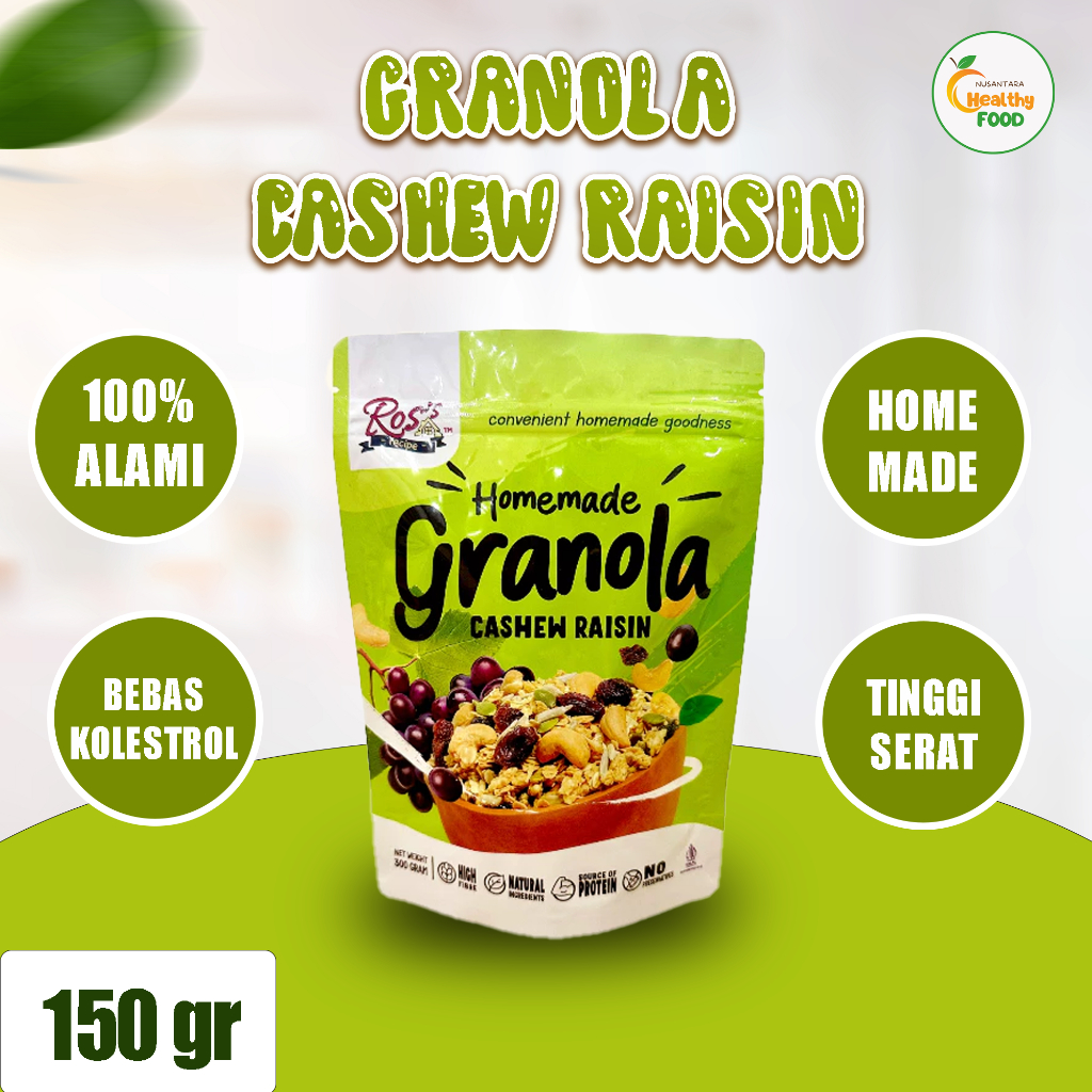 

[Homemade] Granola Cashew Raisin - Sarapan Sehat Granola Cemilan Rendah Kalori Healty Food 150gr