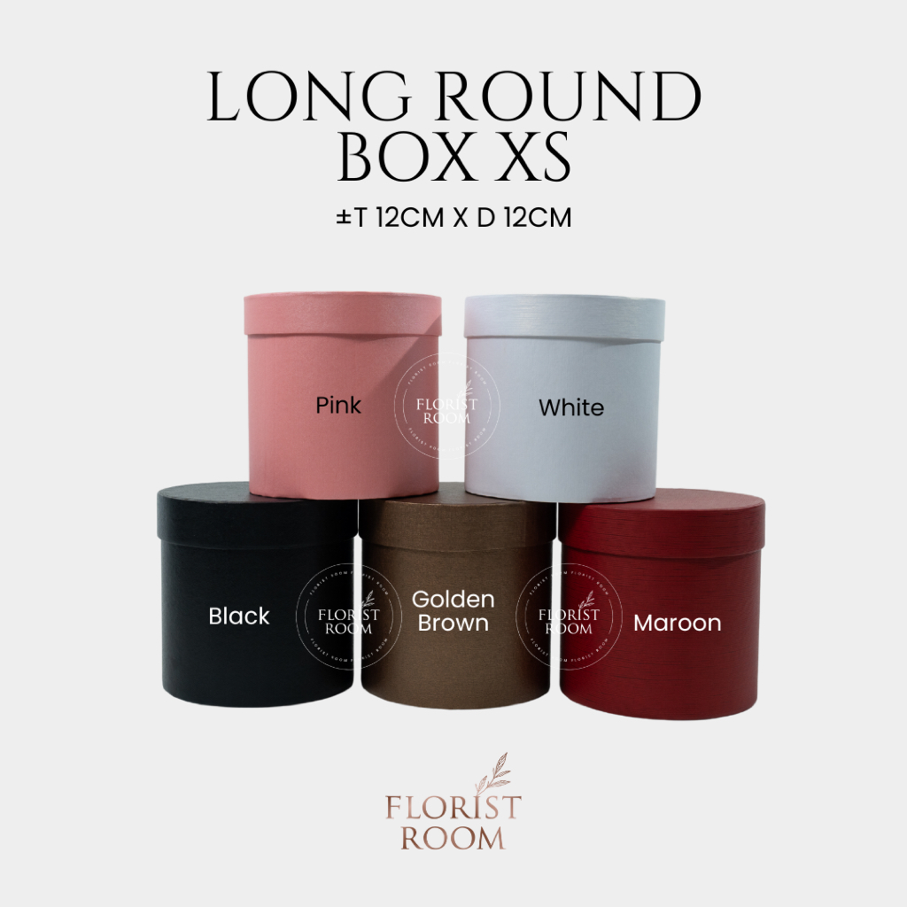 

Long Round Flower Box XS = 12 x 12 cm - Box Bunga - Kotak bunga - Bloombox - Kotak Hadiah