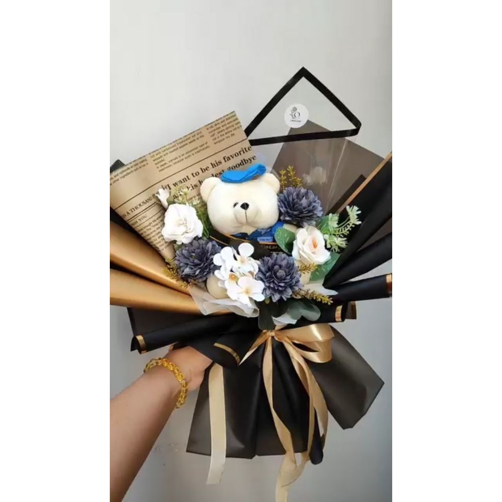 Buket Bunga Custom TNI AU, pelantikan, wisuda, boneka profesi, kado, boneka tni, boneka polisi, bone