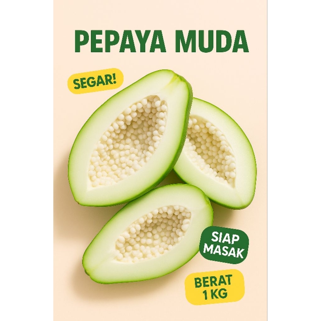 

Pepaya Muda Segar 1 Kg – Cocok untuk Sayur, Rujak, Asinan, Tumisan