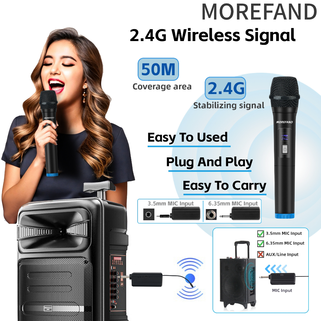 TERBARU MOREFAND Profesional MICROPHONE WIRELESS 308 MIC Mikrofon Nirkabel Mikrofon Bluetooth Untuk