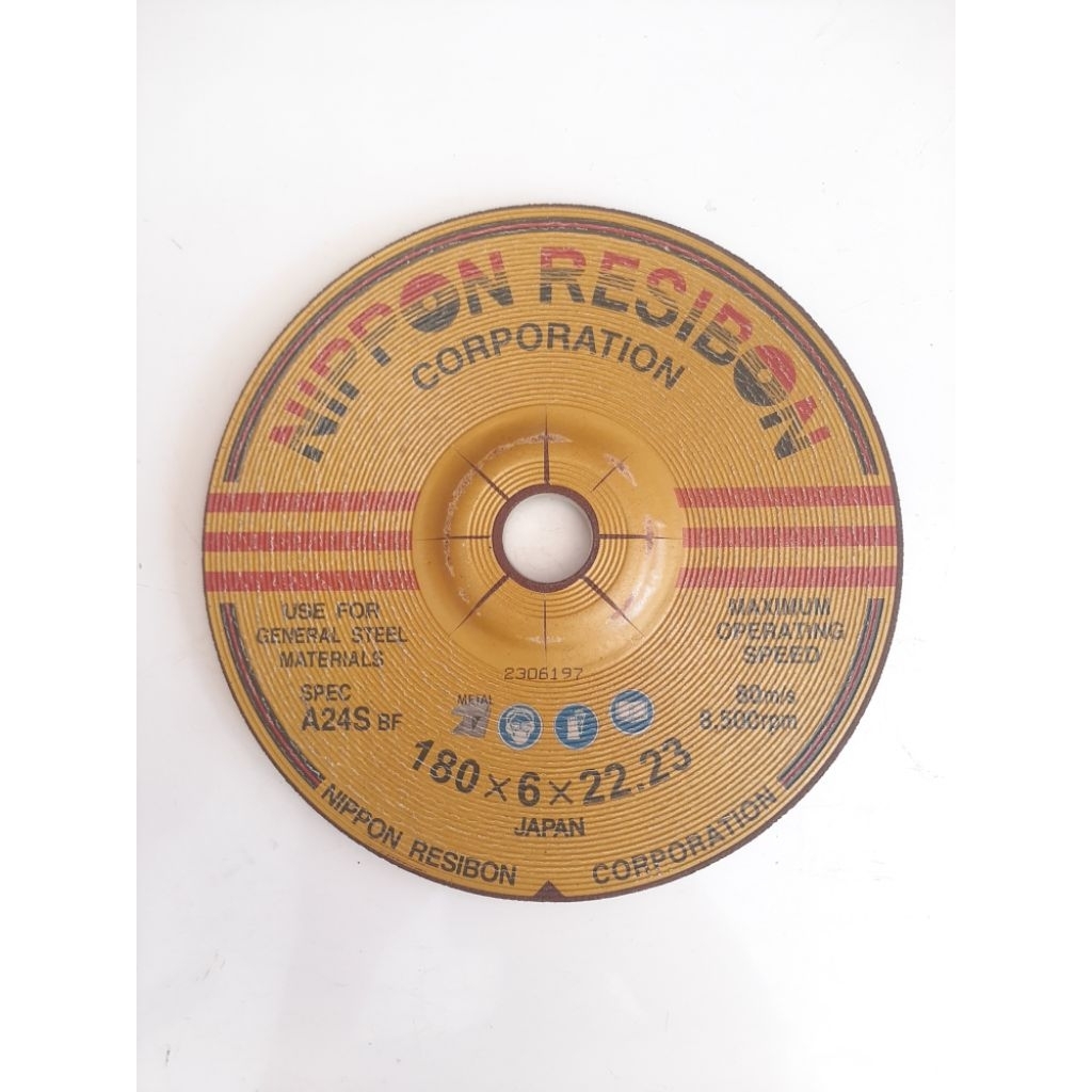 Batu gerinda poles Nippon Resibon 7" x 6mm mata poles 7 inch