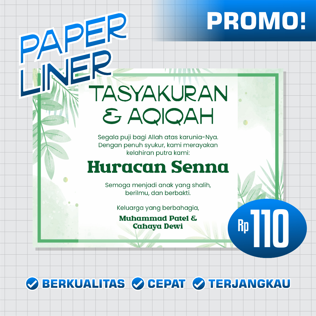 

Label Sticker dan Kartu Untuk Acara Aqiqah