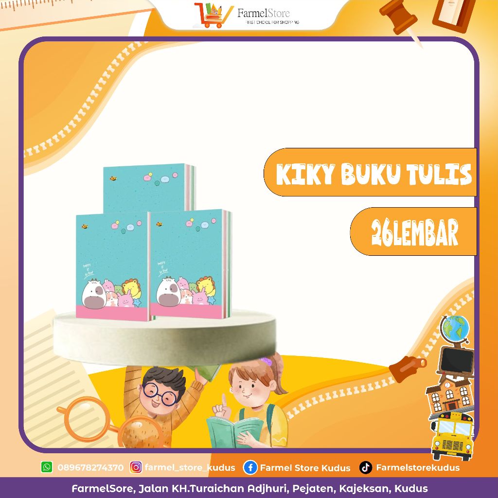 

KIKY BUKU TULIS 1PAK(isi 10buku) 26Lembar