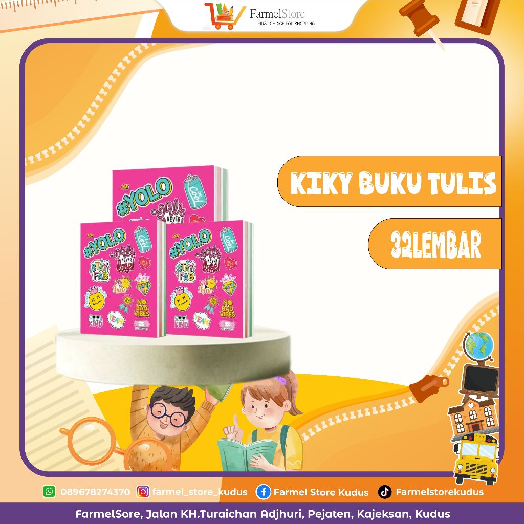 

KIKY BUKU TULIS 1PAK(isi 10buku) 32Lembar