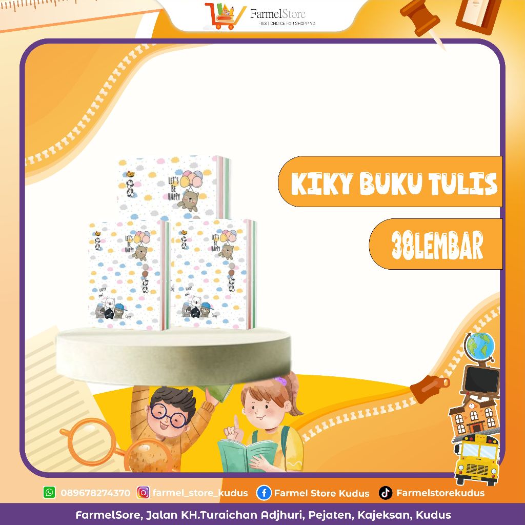 

KIKY BUKU TULIS 1PAK(isi 10buku) 38Lembar