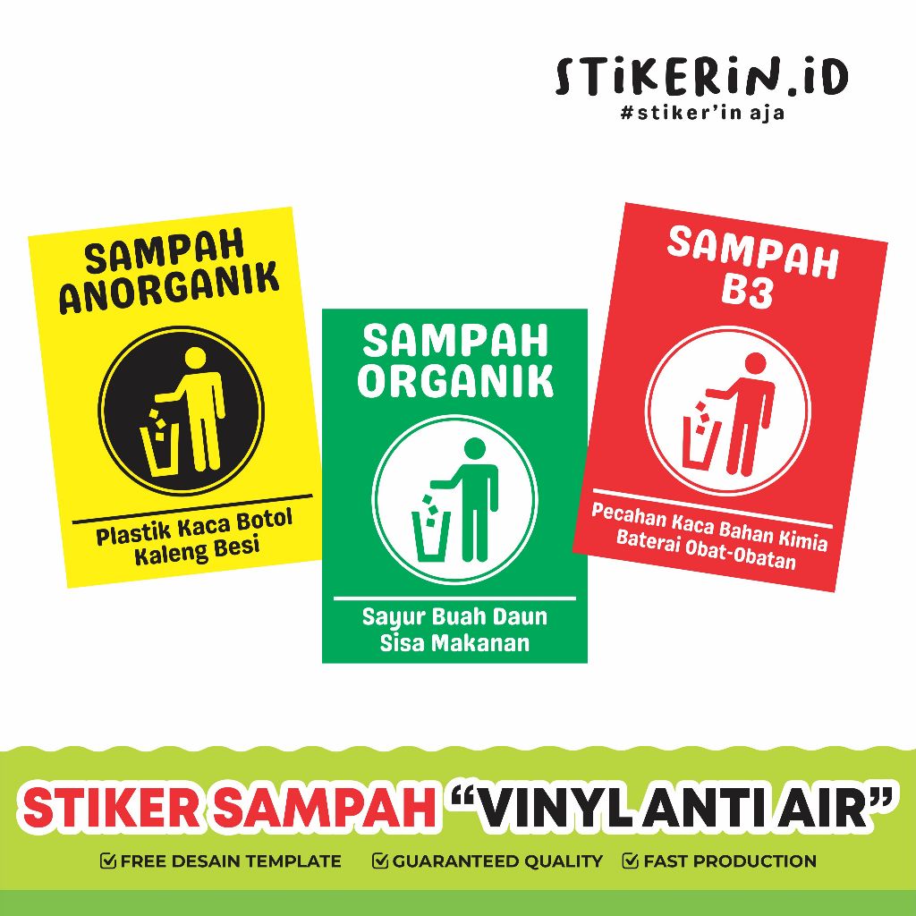 

Stiker Label Sampah Organik bahan Vinyl Anti Air
