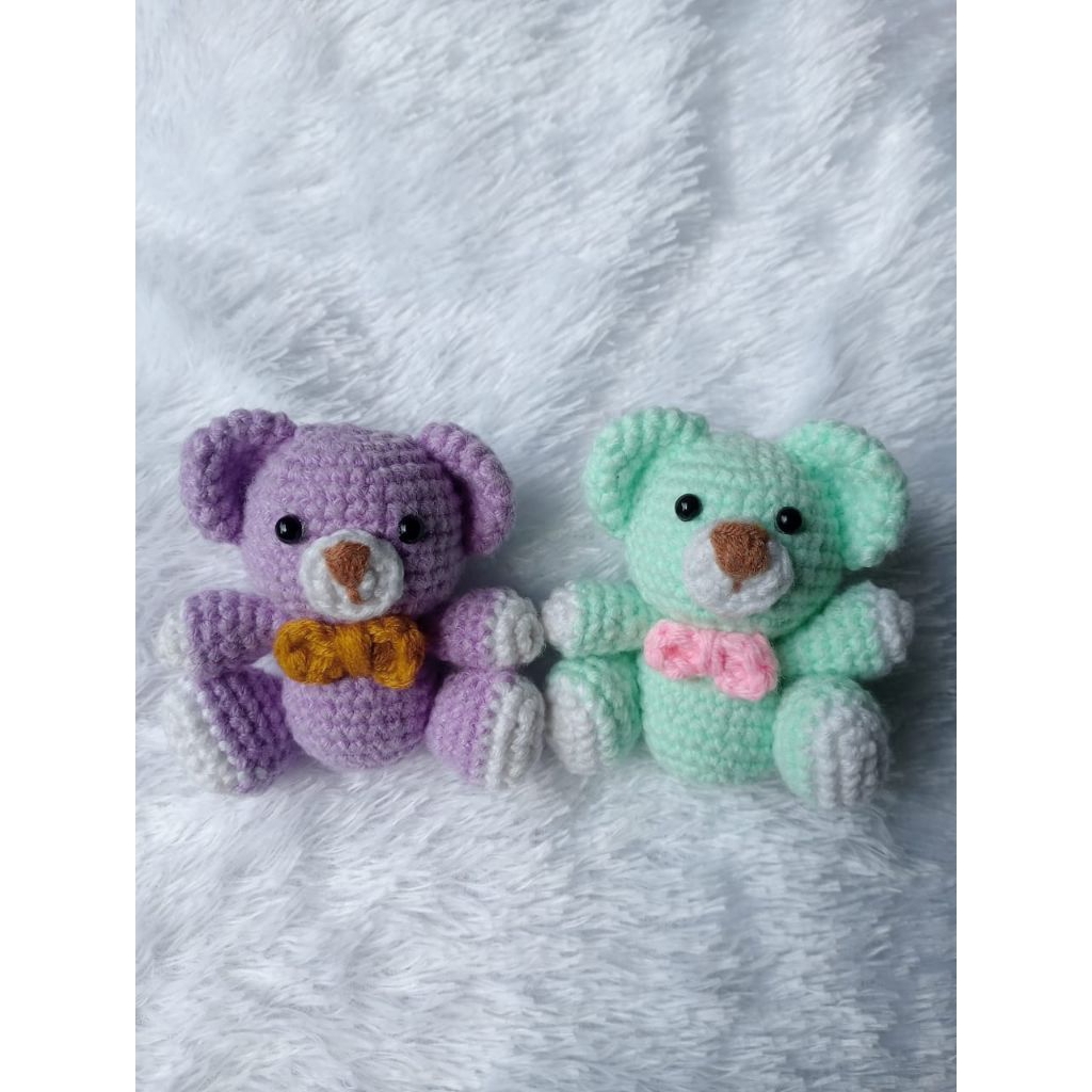 Ganci Rajut Teddy Bear /amigurumi teddy bear / gantungan kunci rajut