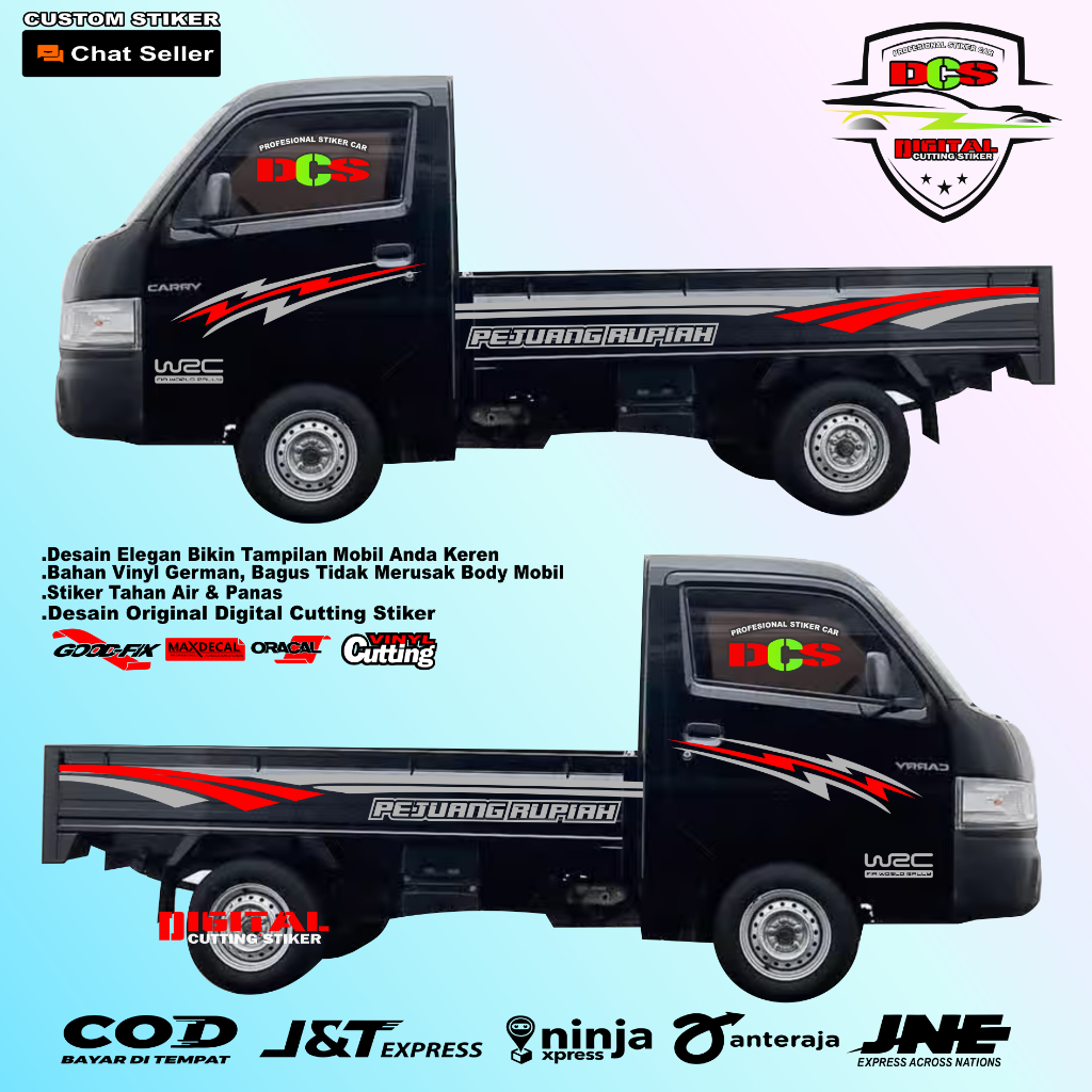 Sticker Mobil Pick Up Stiker Carry Stiker Bak Samping Mobil Awet Tahan Air Premium Quality