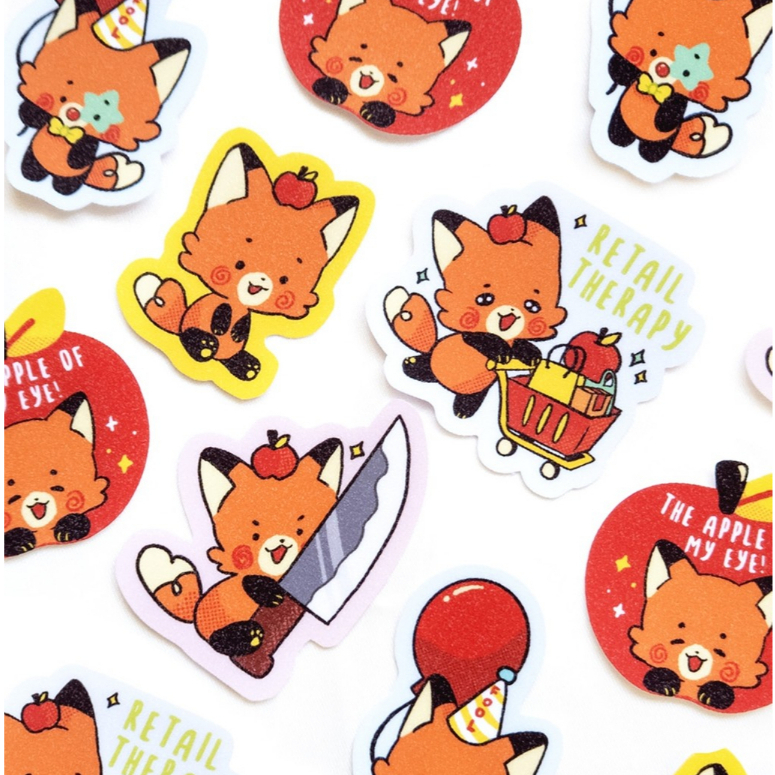 

Fingo Fox (original mascot) Die-cut Glitter Stickers
