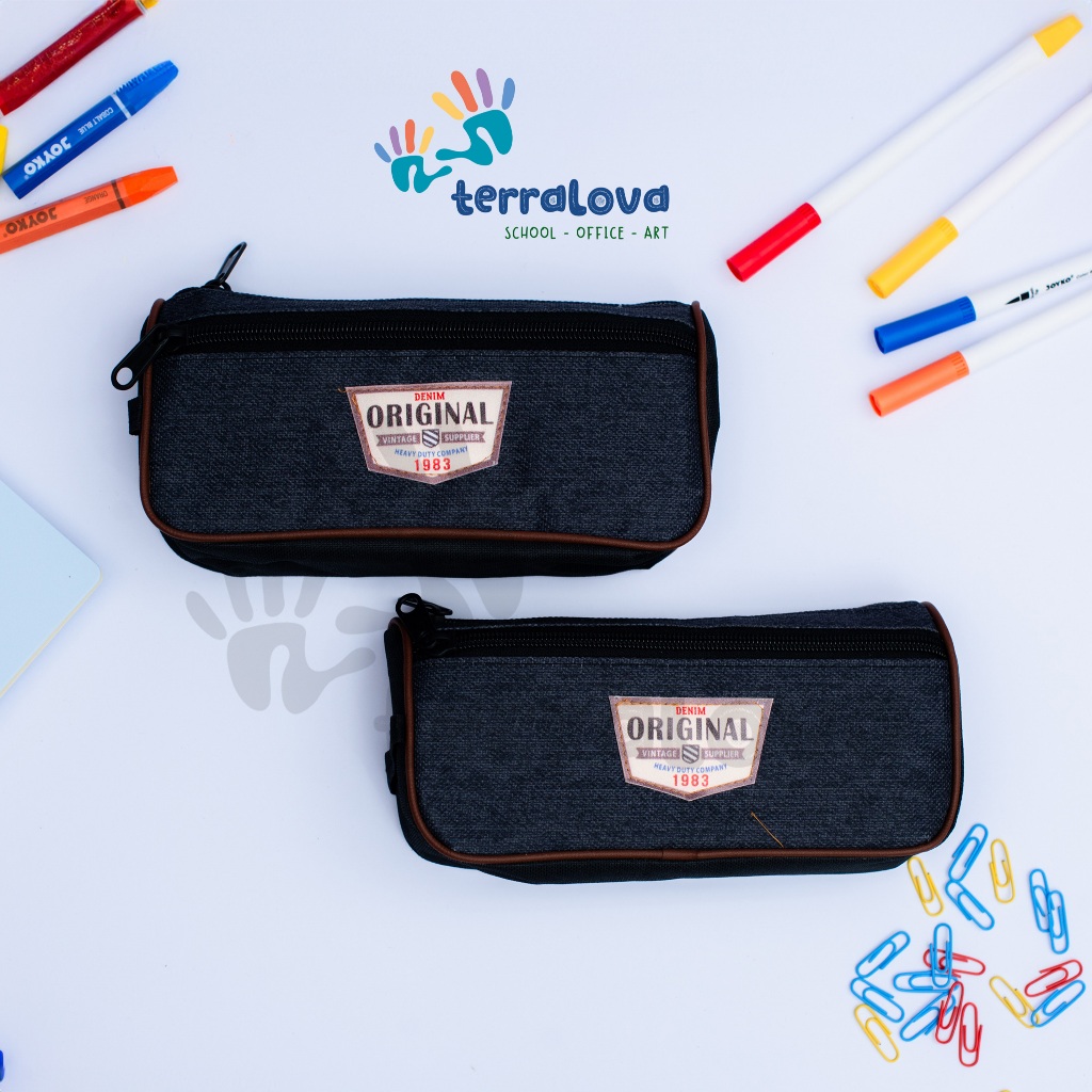 

Tempat Pensil / Kotak Pensil Bahan Kain Denim Fortune