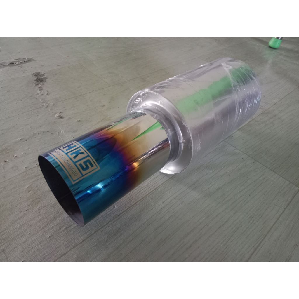 knalpot mobil racing HKS plong ujung stenlisstell gahar kering untuk carry, avanza, xenia, dll