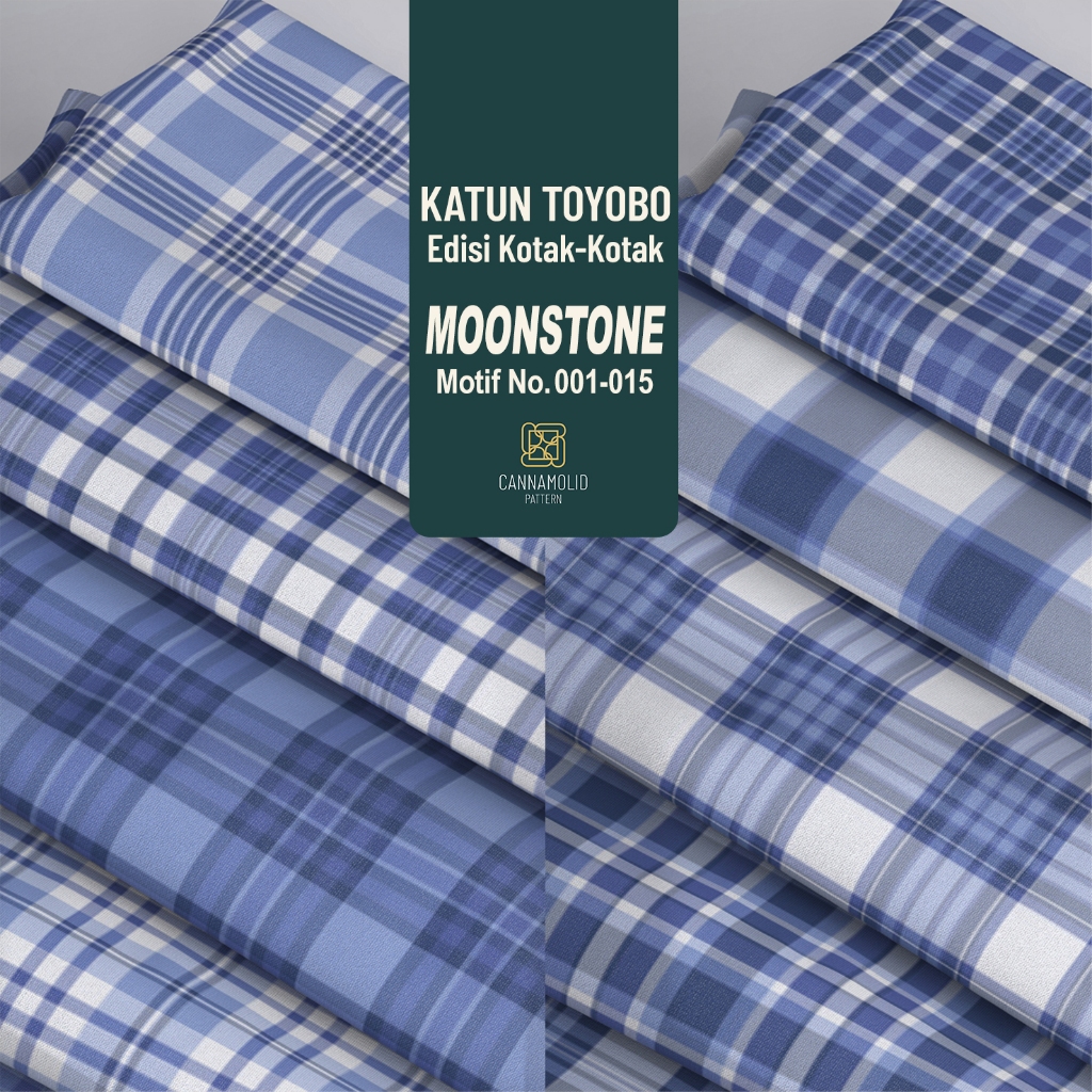 Kain Toyobo Kotak-kotak Biru | Lebar 145cm | Plaid MOONSTONE BLUE 1-15