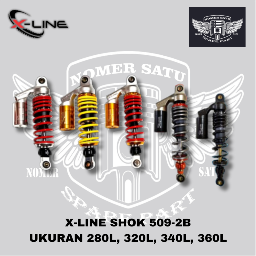 Xline Shock Shockbreaker Tabung Atas Tipe 509 Ukuran 280 320 340 360 Motor Bebek Original 100%