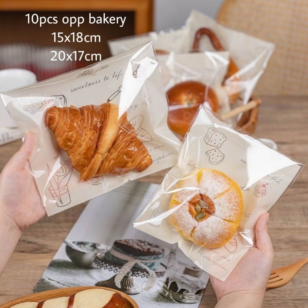 

10pcs Plastik roti bakpao donat motif dan polos lucu| kemasan roti lucu 15x18+3 / 20x17+3cm