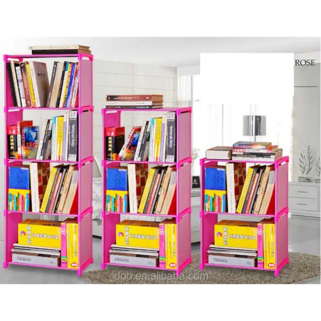 Rak Buku Portable Rak Buku Minimalis Rak Serbaguna Portable Rak Buku 5 Tingkat