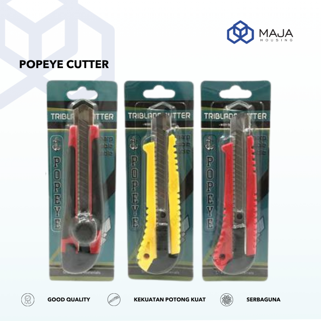 

POPEYE Pisau Cutter Plastic | Cuter Plastik Pemotong Kertas Kater