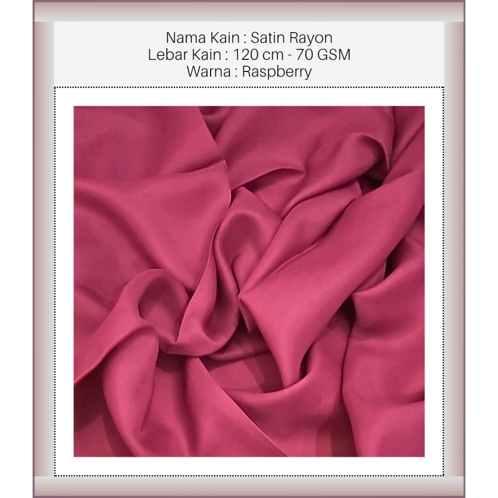 MAURA ATHALYA™ - CRB - Raspberry - Kain Satin - Kain Rayon - Kain Satin Premium - Kain Satin Meteran