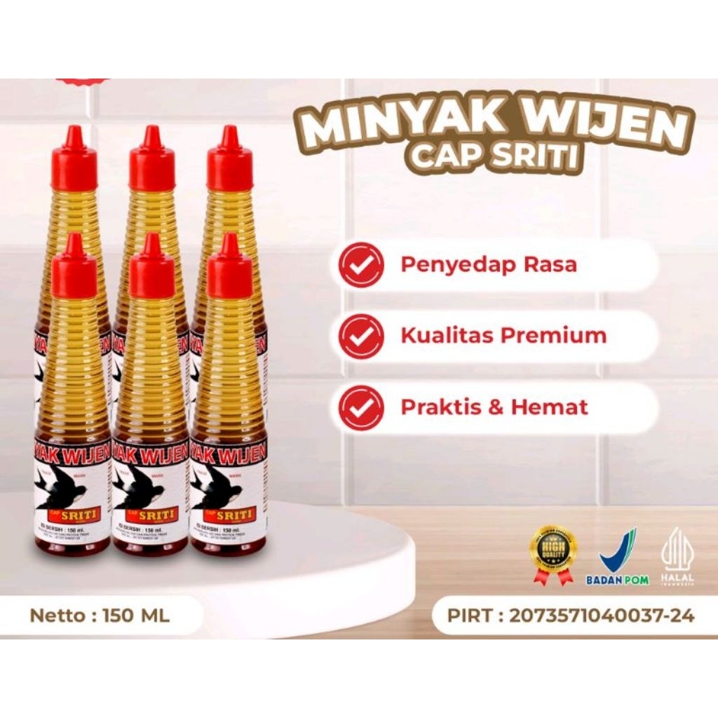 

Minyak wijen raja rasa cap Sriti botol 150 ml