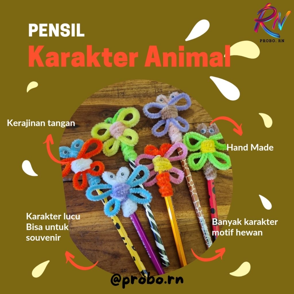 

PROBO.RN - Pensil Karakter Kupu-Kupu Lucu