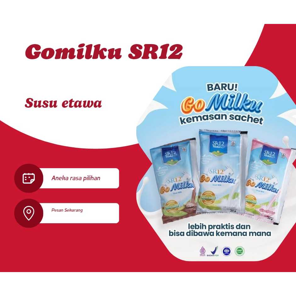 

Gomilku SR-12 Susu Kambing Etawa Varian Sachet 25 gram | SR12 Go Milku Susu Kambing Etawa