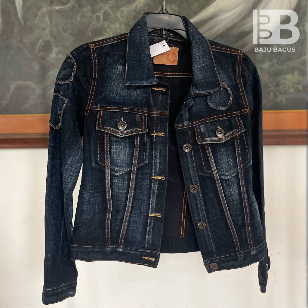 Jaket Jeans Wanita | Pakaian Wanita | Blue Blue | Atasan Wanita | Baju Bagus