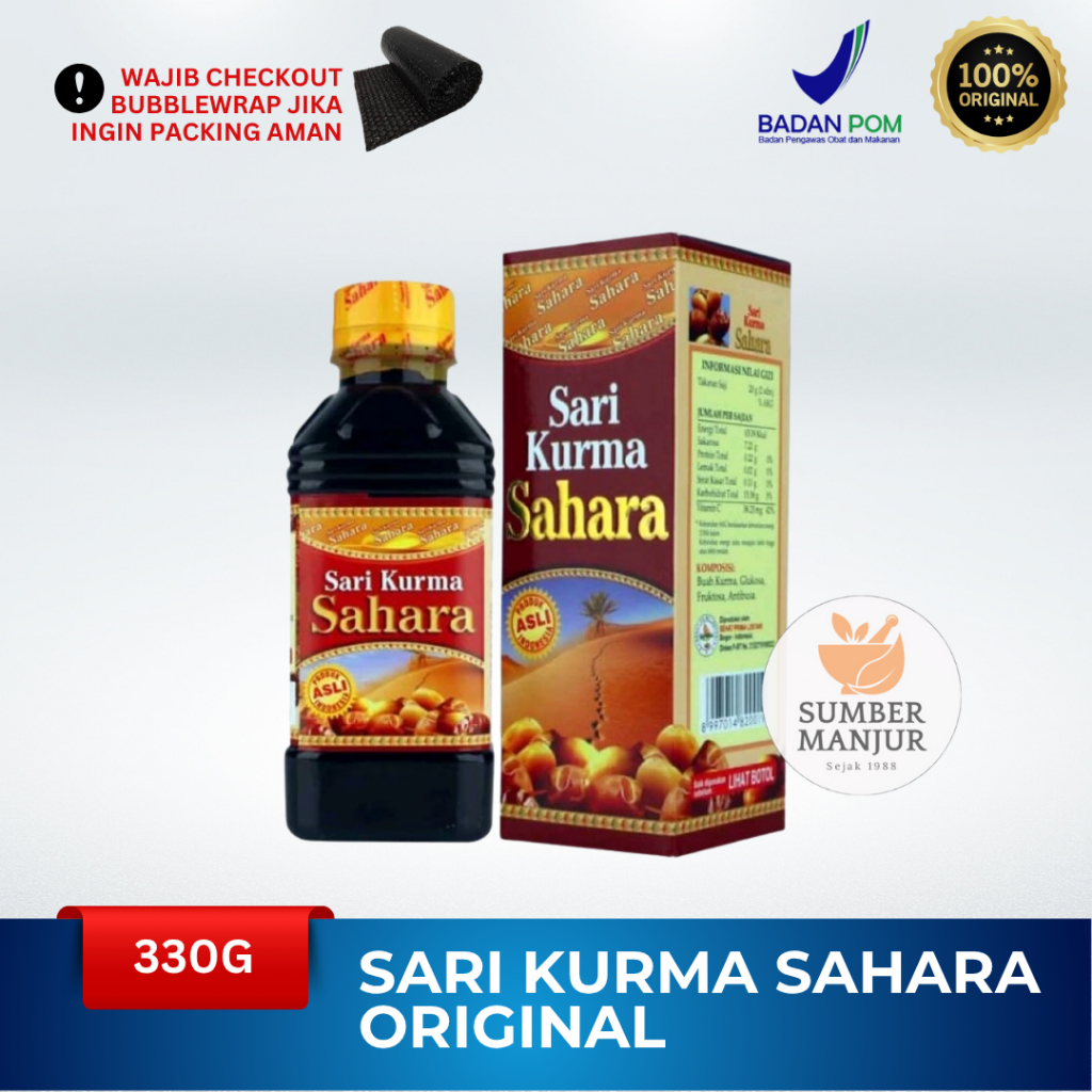 

SARI KURMA SAHARA ORIGINAL 330GR / SAHARA SQUAH KURMA SUSU PLUS TEMULAWAK