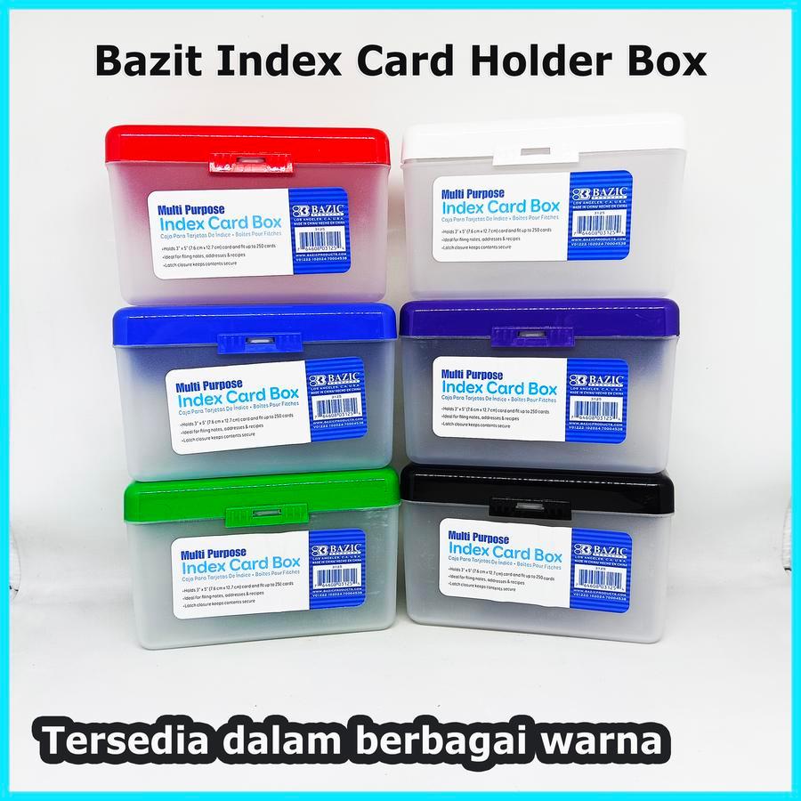 

Bazic Index Card Holder Box Untuk Index Card 3"x5" Banyak Pilihan Warna