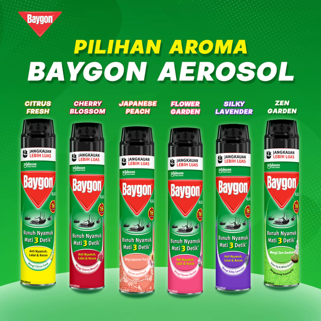 Baygon Aerosol Anti Nyamuk & Kecoa 400ml