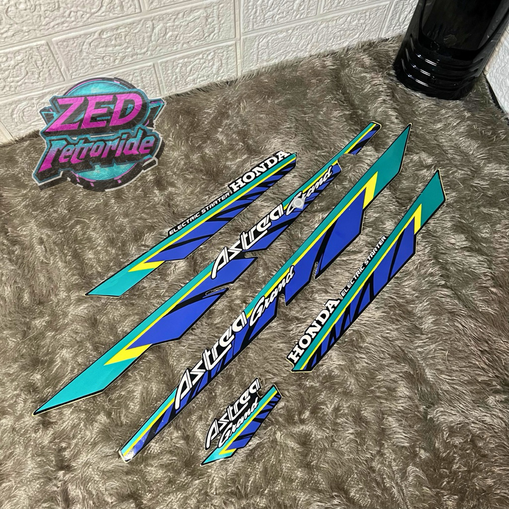 striping honda astrea grand 1993 warna biru hijau berkualitas