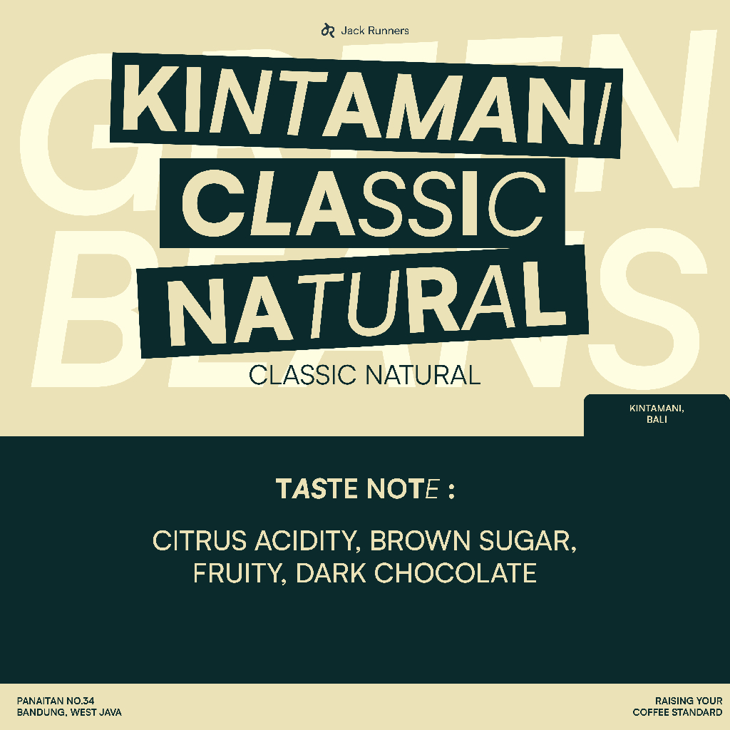 

JACK RUNNERS ROASTERY - KINTAMANI CLASSIC NATURAL - GREEN COFFEE BEANS