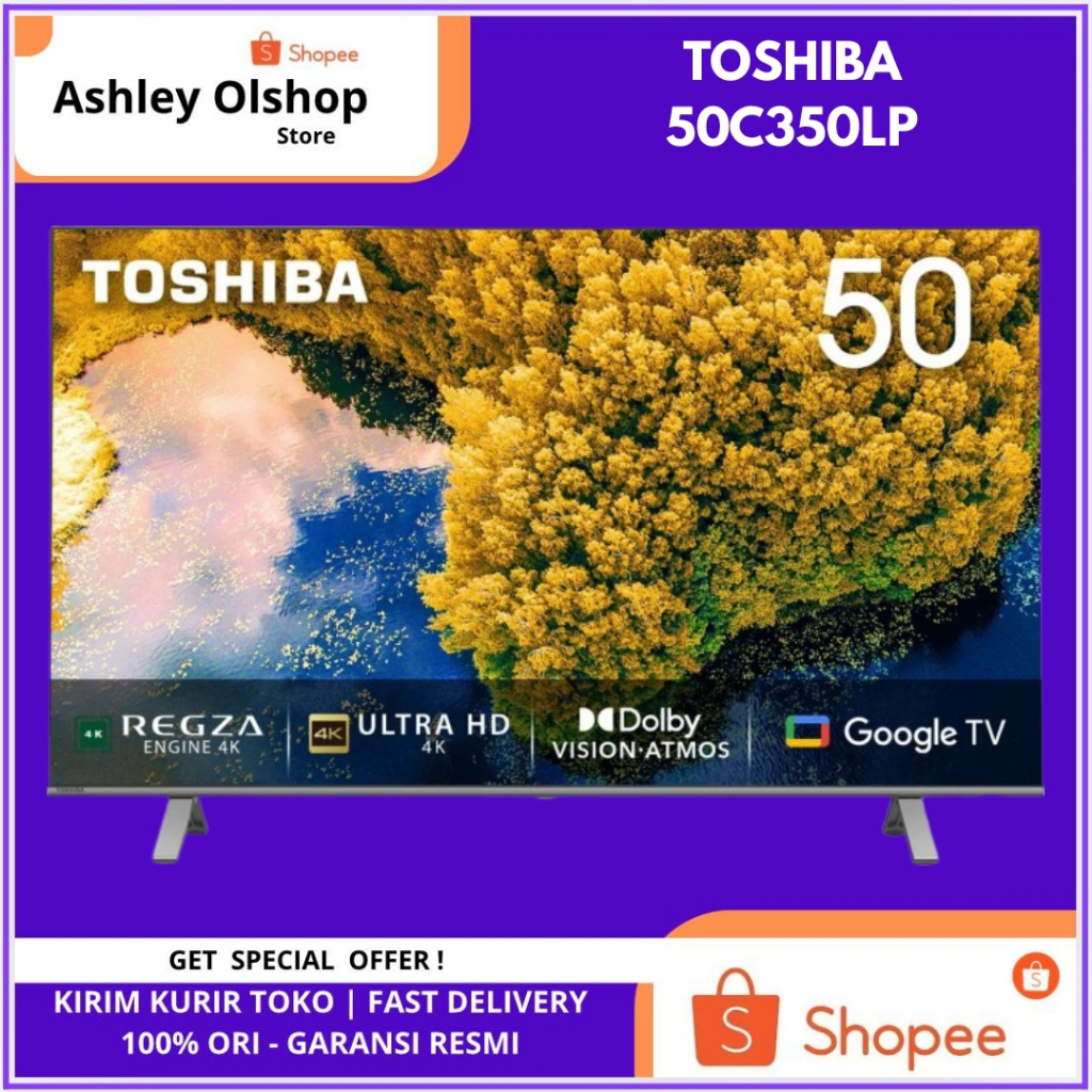 TV 50 Inch Toshiba 50C350LP 4K HDR Toshiba 50C350 Google TV