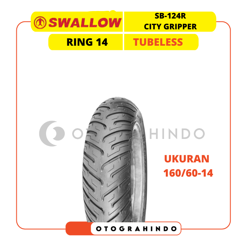 BAN LUAR MOTOR SWALLOW SB-124R CITY GRIPPER RING 14 UKURAN 160/60-14 TUBELESS