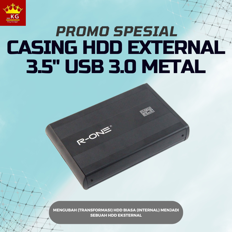 Case Casing Hdd R-One 3.5inch External Metal Enclosure Usb 3.0 Adaptor