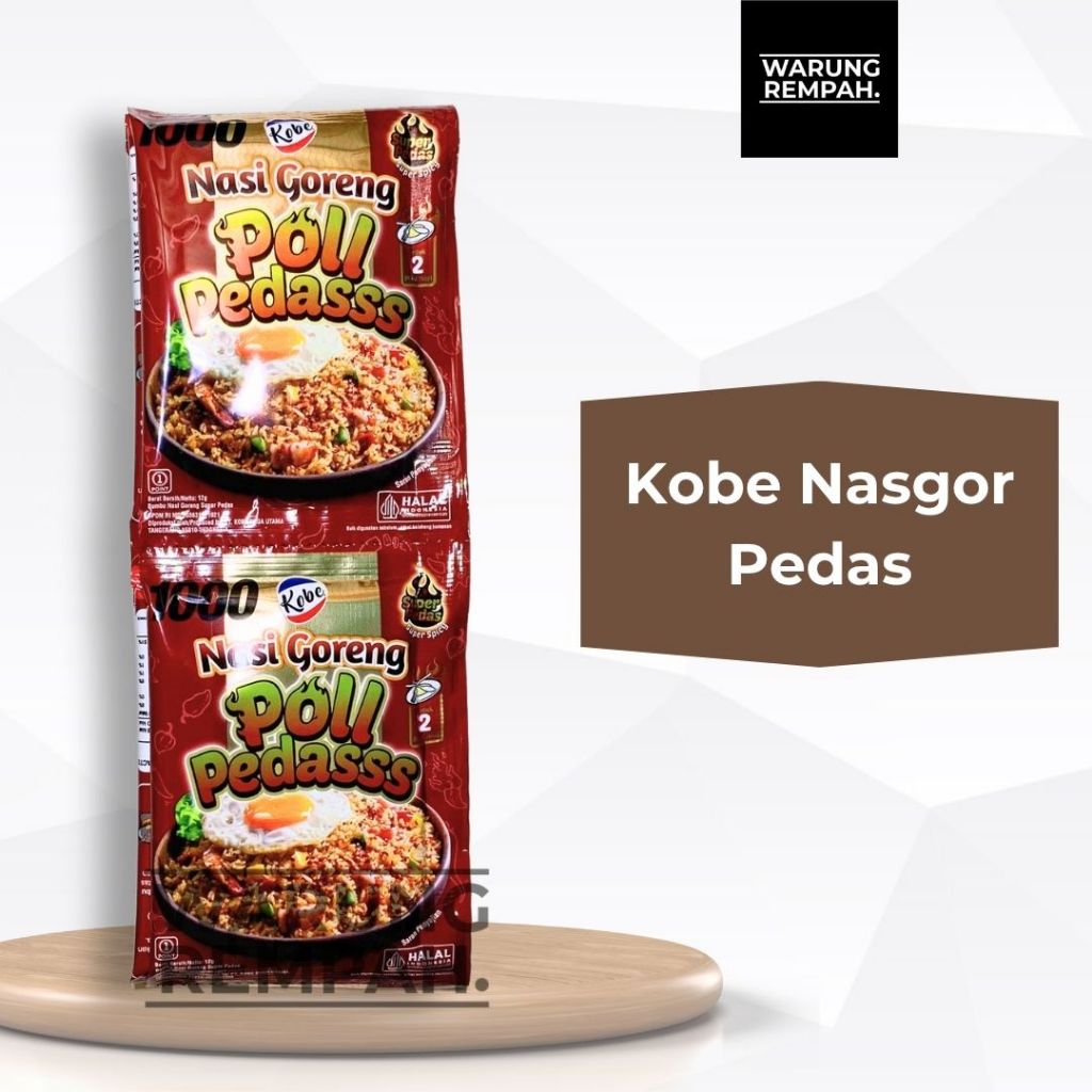 

Kobe Bumbu Nasi Goreng Poll Pedasss Super Pedas Super Spicy 12 Sachet 1 Renceng