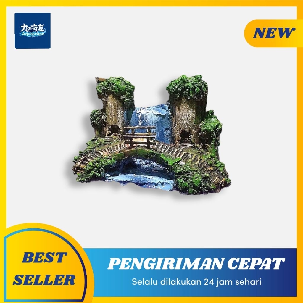 Dekorasi Tebing aquascape thema air terjun